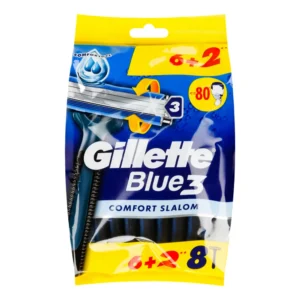خودتراش مردانه Gillette، سری Blue III Comfort Slalom بسته 8 عددی