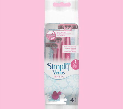 خودتراش زنانه ژیلت Simply Venus 3 بسته 4 عددی